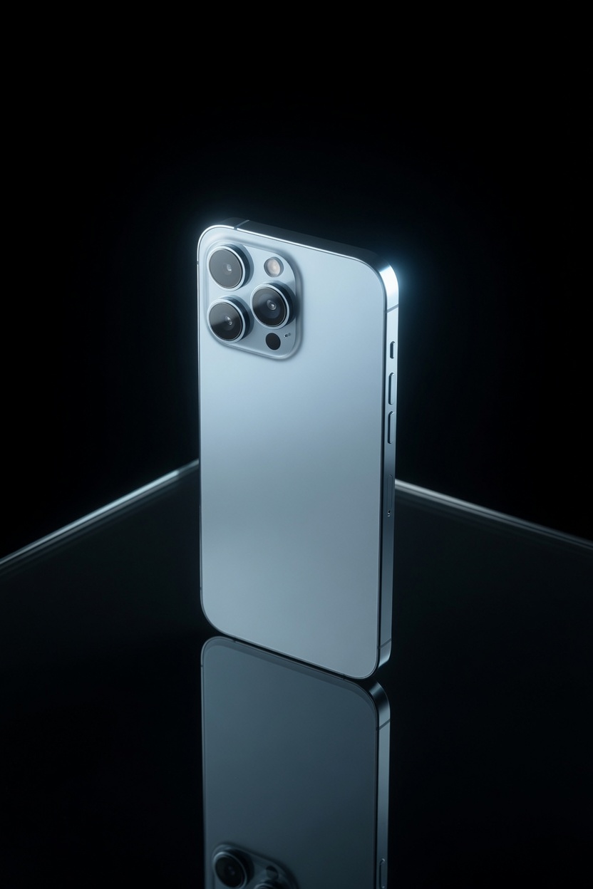 Studio illustration of a black iPhone 18 Pro