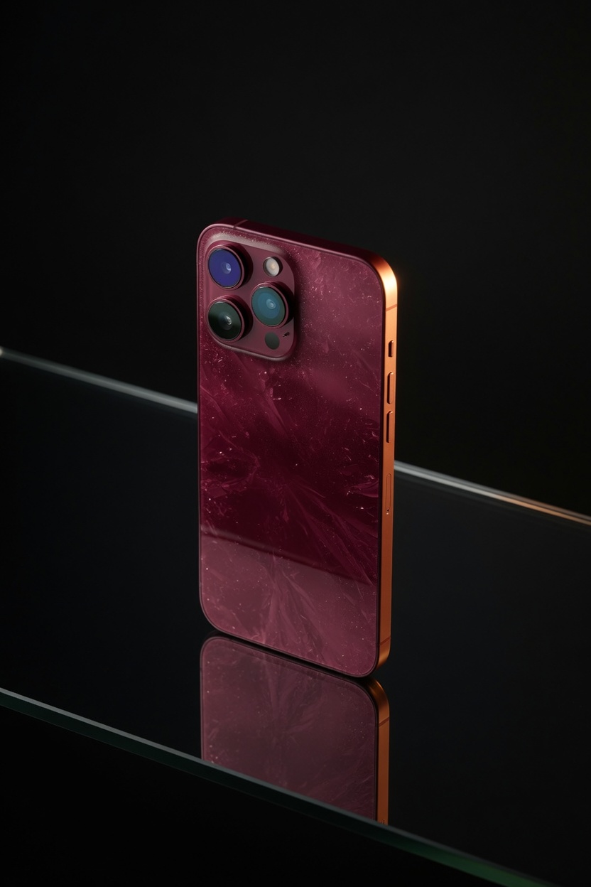 Glacier iPhone 18 Pro, studio illustration